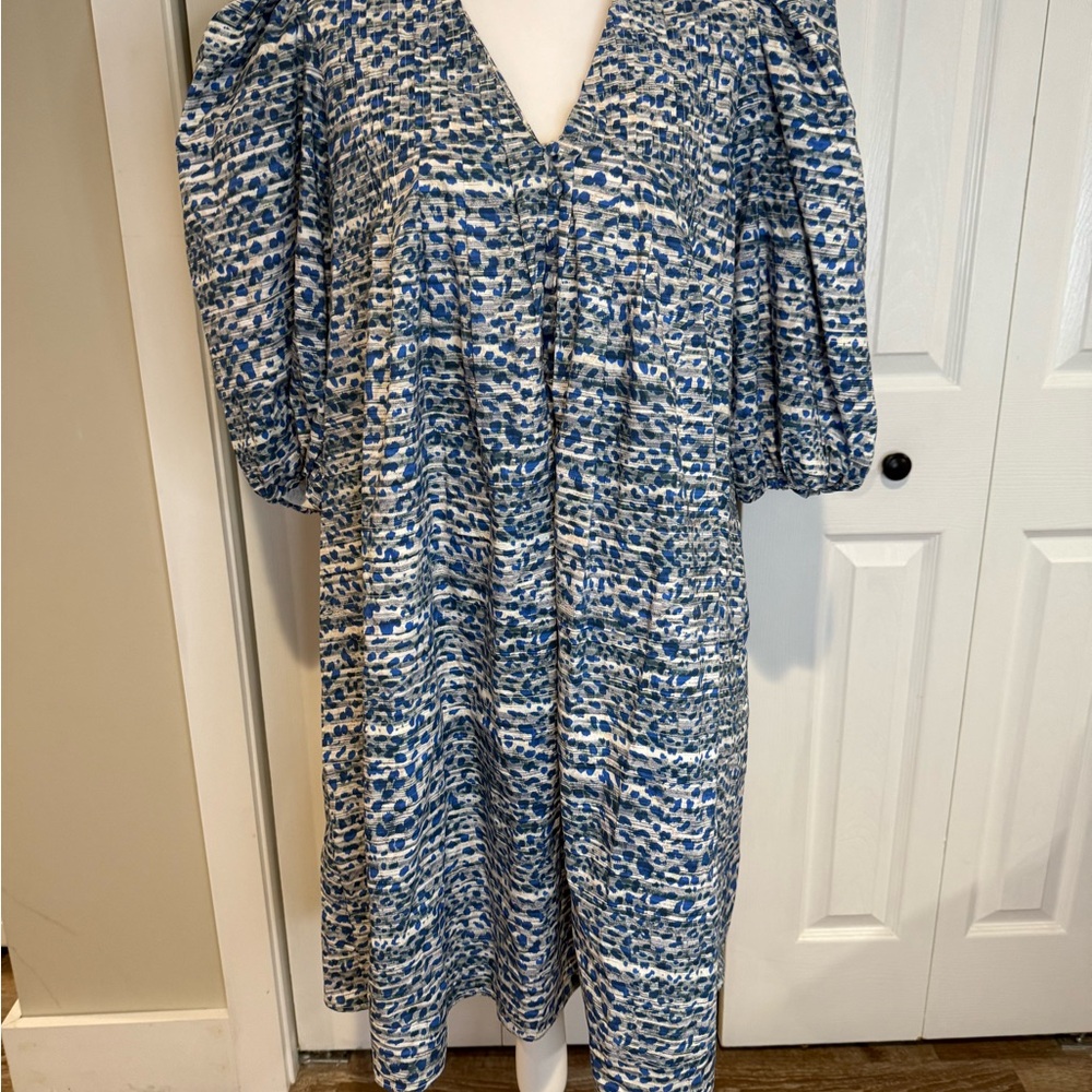 Hunter Bell, Jenkins Dress Blue/Gray Leopard Breaststroke Print, Size Large NWOT - Picture 5 of 16